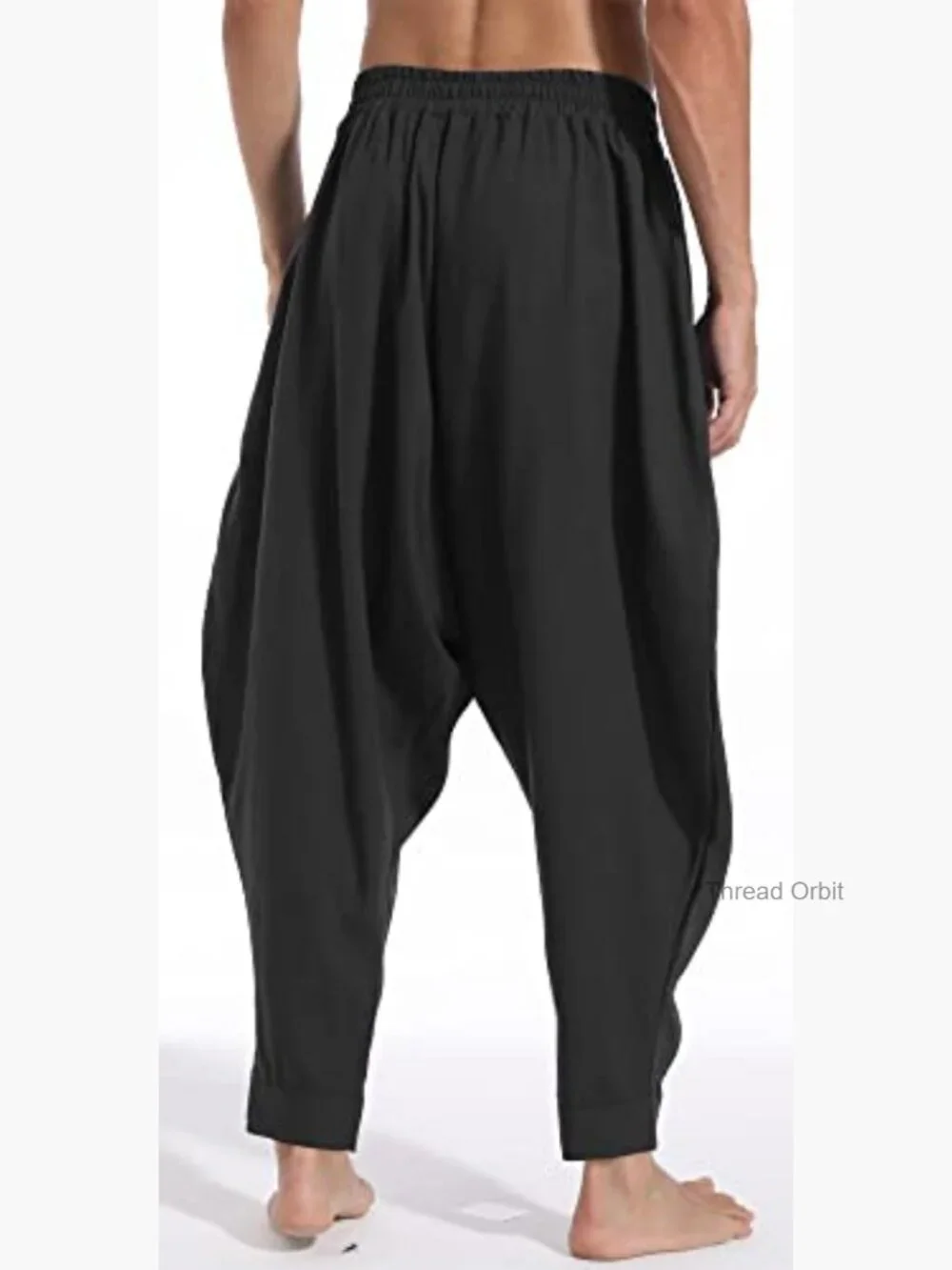 Men's Drawstring Harem Pants Loose Drop Crotch Casual Trousers